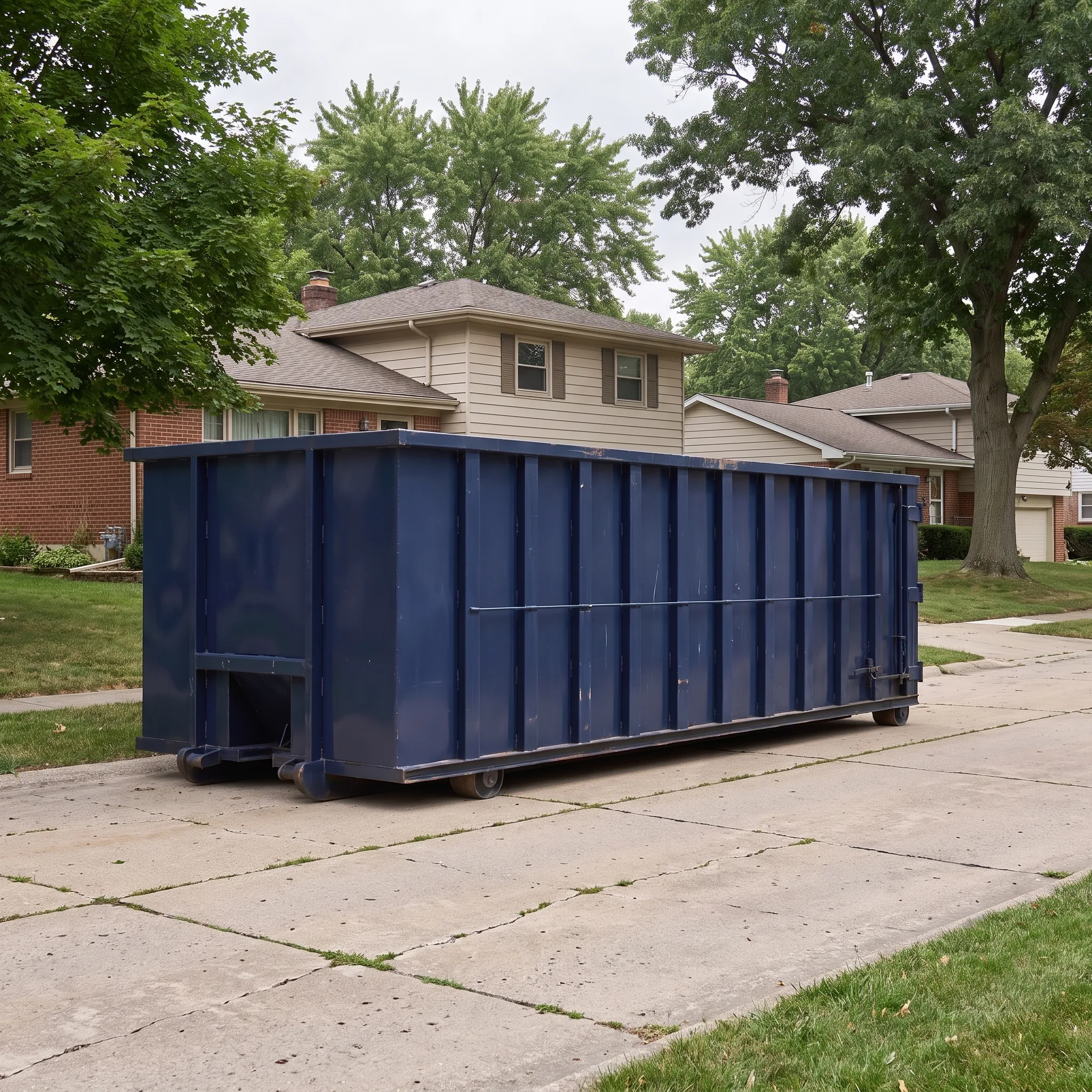 Roll-off dumpster on a Indiana job site
